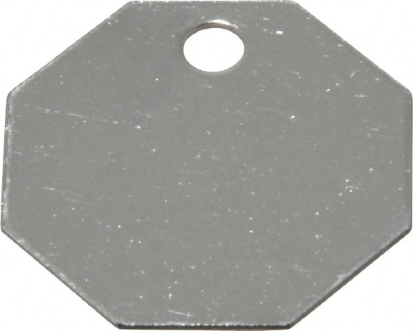1-1/4 Inch Diameter, Octagonal, Stainless Steel Blank Metal Tag