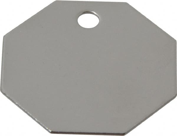 1-1/2 Inch Diameter, Octagonal, Stainless Steel Blank Metal Tag