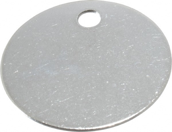 1-3/8 Inch Diameter, Round, Stainless Steel Blank Metal Tag