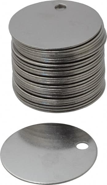 1-1/2 Inch Diameter, Round, Stainless Steel Blank Metal Tag