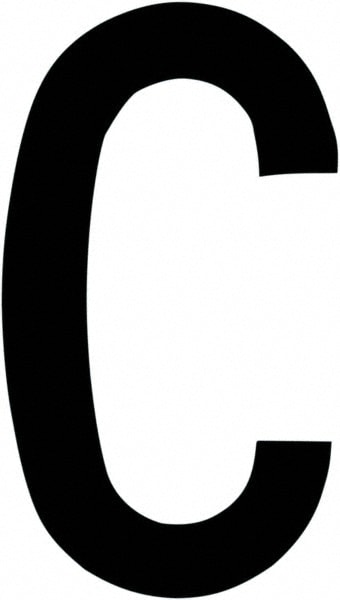 Number & Letter Label: "C", 1" High