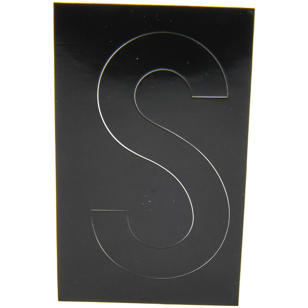 Made in USA | STRANCO Number & Letter Label - Permanent Adhesive, Vinyl, "S"