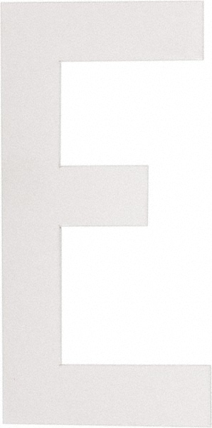 Number & Letter Label: "E", 4" High