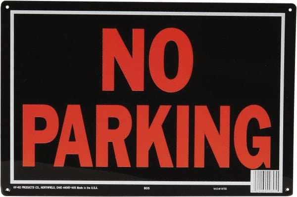 Security & Admittance Sign: Rectangle, "NO PARKING"