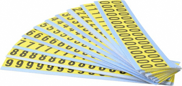 Made in USA SB3CP-NUM Number & Letter Label: "Combo Pack (Numbers)", Rectangle, 0.5625" Wide Image
