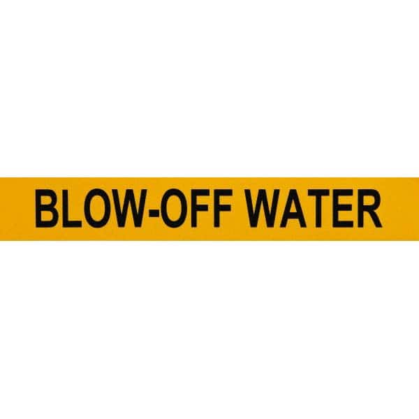 Pipe Marker with Blow-Off Water Legend and Arrow Graphic