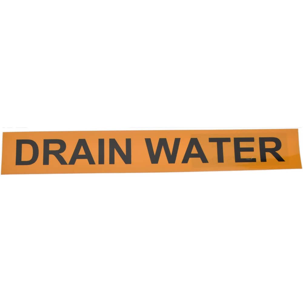 Pipe Marker with Drain Water Legend and Arrow Graphic