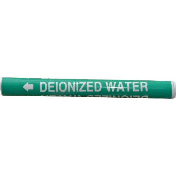 Made in USA Pipe Marker with Deionized Water Legend and Arrow Graphic