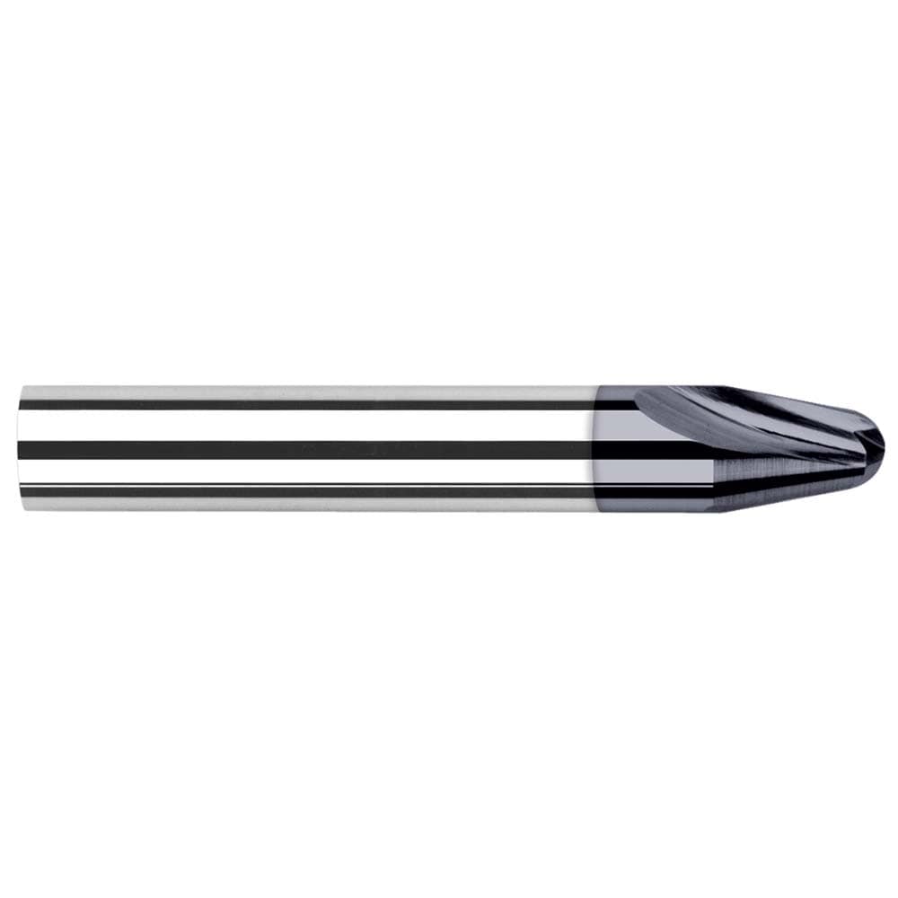 Harvey Tool 75110-C3 Tapered End Mill: 15 ° per Side, 0.312" Small Dia, 0.486" LOC, 2 Flutes, Solid Carbide, Ball End Image