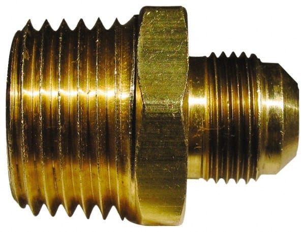 CerroBrass P-U1-14E Brass Flared Tube Connector: 7/8" Tube OD, 3/4 Thread, 45 ° Flared Angle 