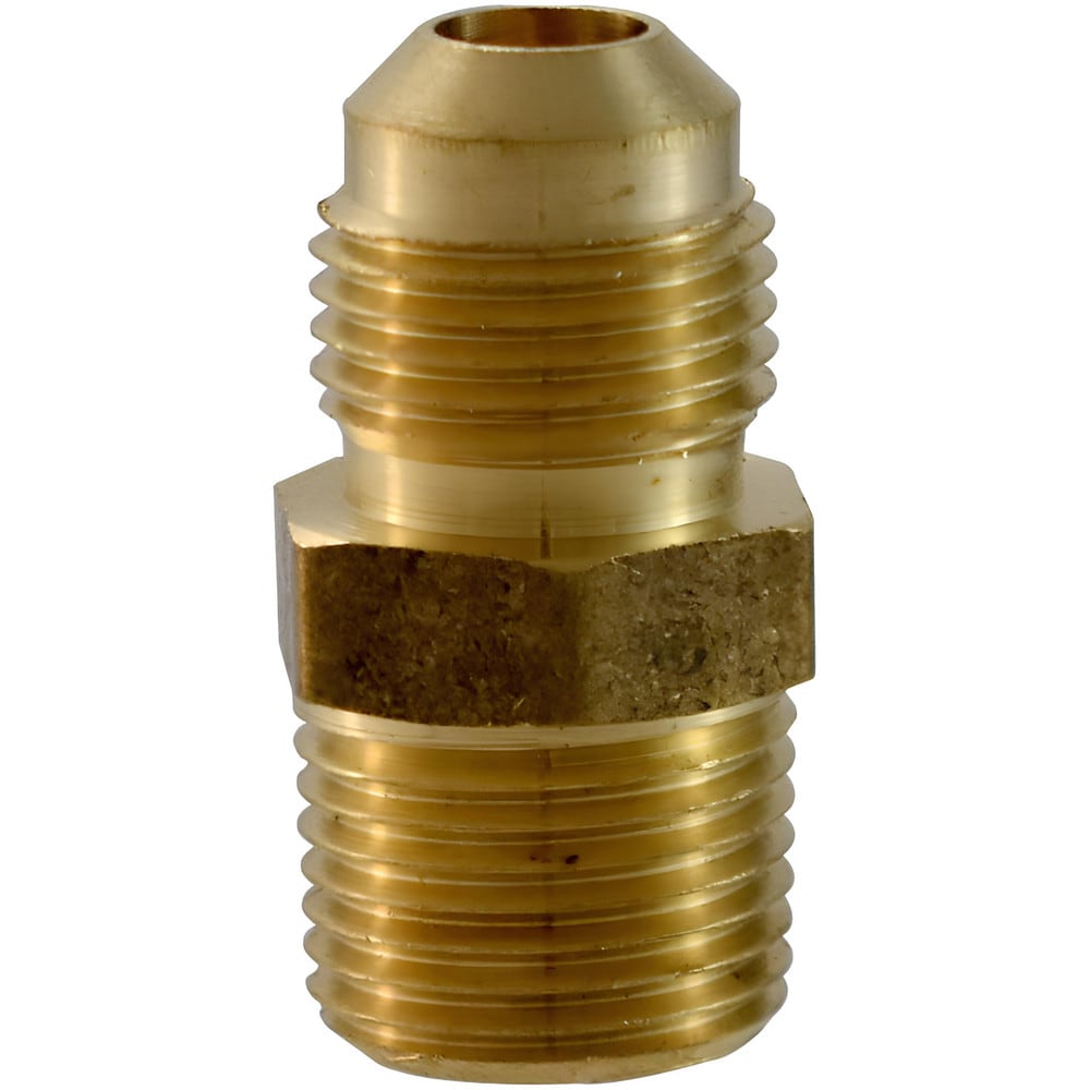 Brass Flared Tube Connector: 7/8" Tube OD, 3/4 Thread, 45 ° Flared Angle