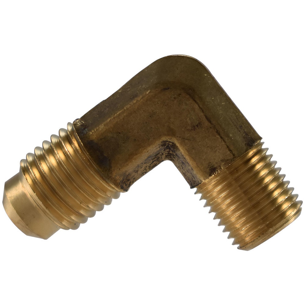 Brass Flared Tube Male Elbow: 5/8" Tube OD, 1/2 Thread, 45 ° Flared Angle
