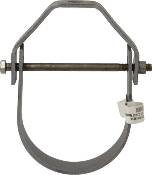 Adjustable Clevis Hanger: 4" Pipe, 5/8" Rod, Carbon Steel, Black Finish