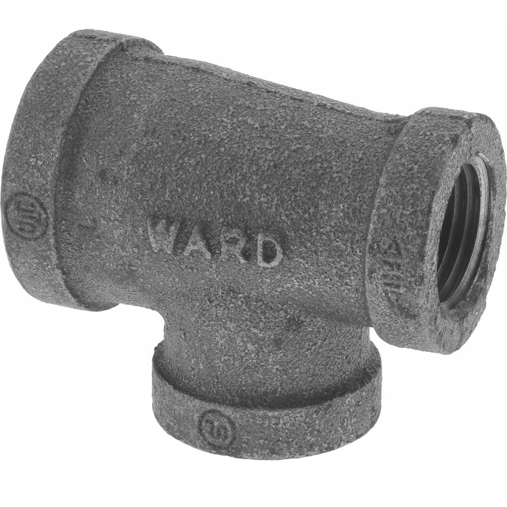 Black Reducer: 3/4 x 1/2 x 1/2", Threaded