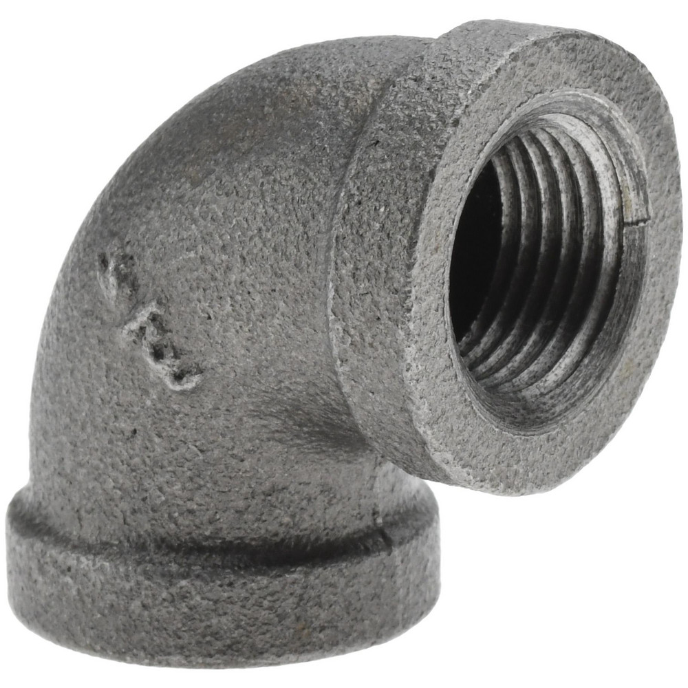 Black 90 ° Elbow & Reducing Elbow: 3/8", Threaded