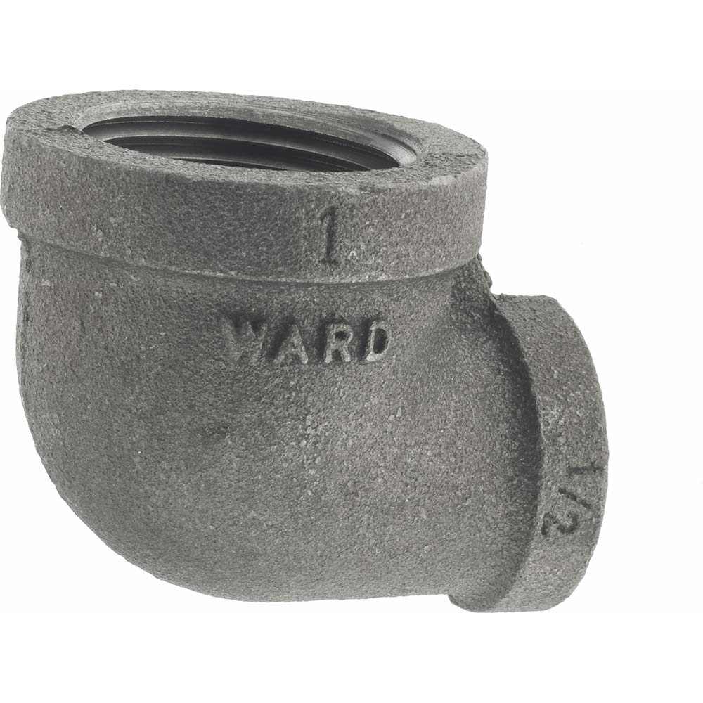 Black Reducing Elbow: 1 x 1/2", Threaded