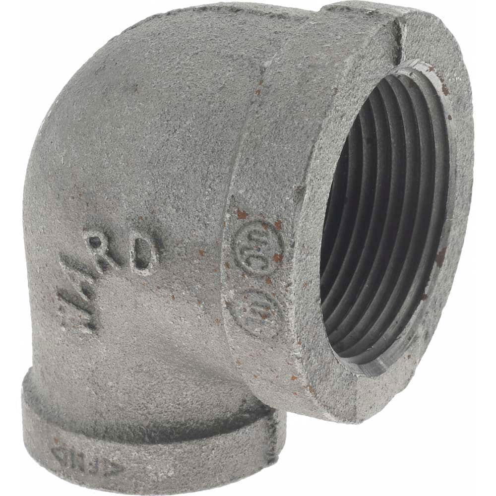 2" X 1" BSP Reducing Elbow 90° Female/Female Black Malleable Iron Fitting 