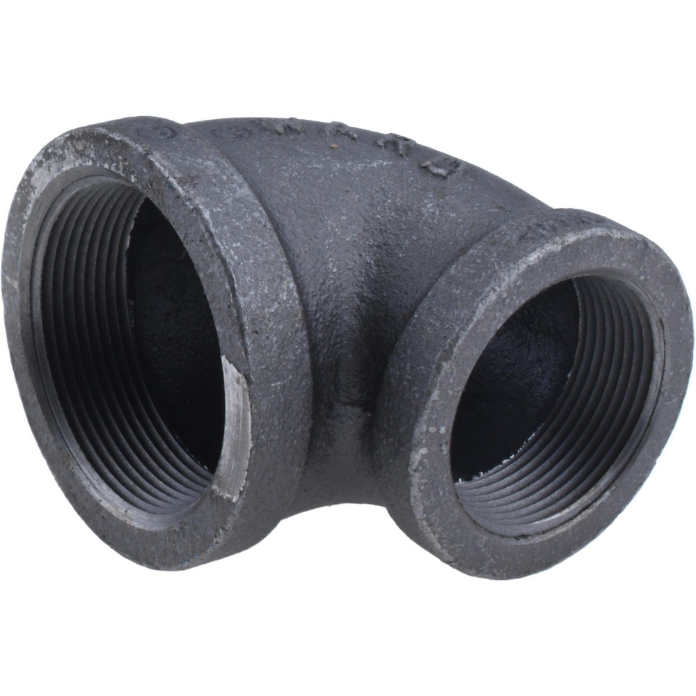 Black 90 ° Elbow & Reducing Elbow: 2 x 1-1/2", Threaded