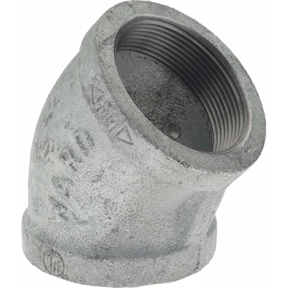 Value Collection G120 50 Malleable Iron Pipe 45 ° Elbow: 2" Fitting Image