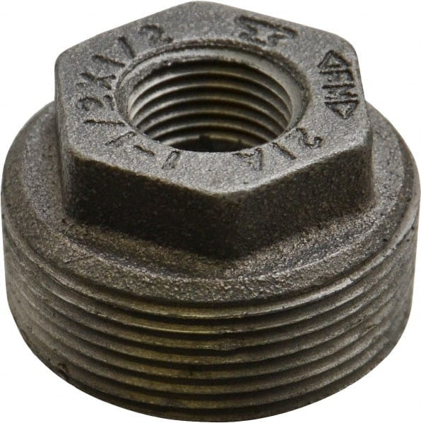 Made In Usa Size 1 1 2 X 1 2 Class 150 Cast Iron Black Pipe Hex Bushing Msc Industrial Supply