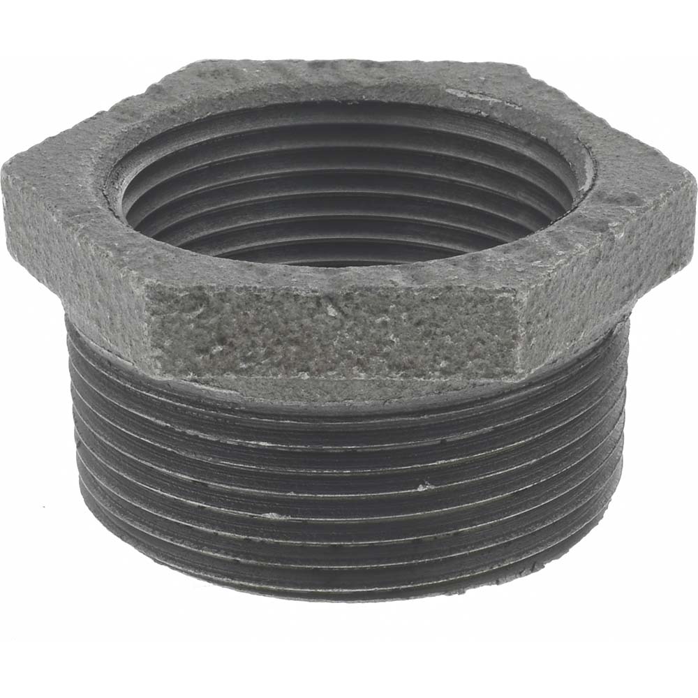 Size 1-1/2 x 1-1/4", Class 150, Malleable Iron Black Pipe Hex Bushing
