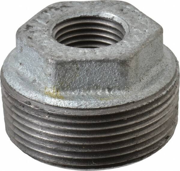 Made In Usa 1 1 2 X 1 2 Galvanized Malleable Iron Pipe Hex Bushing Msc Industrial Supply