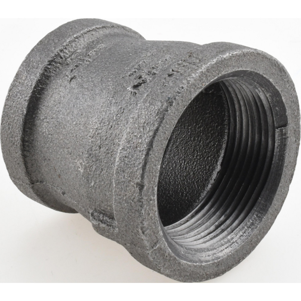 Black Reducing Coupling: 1-1/2 x 1-1/4", Threaded