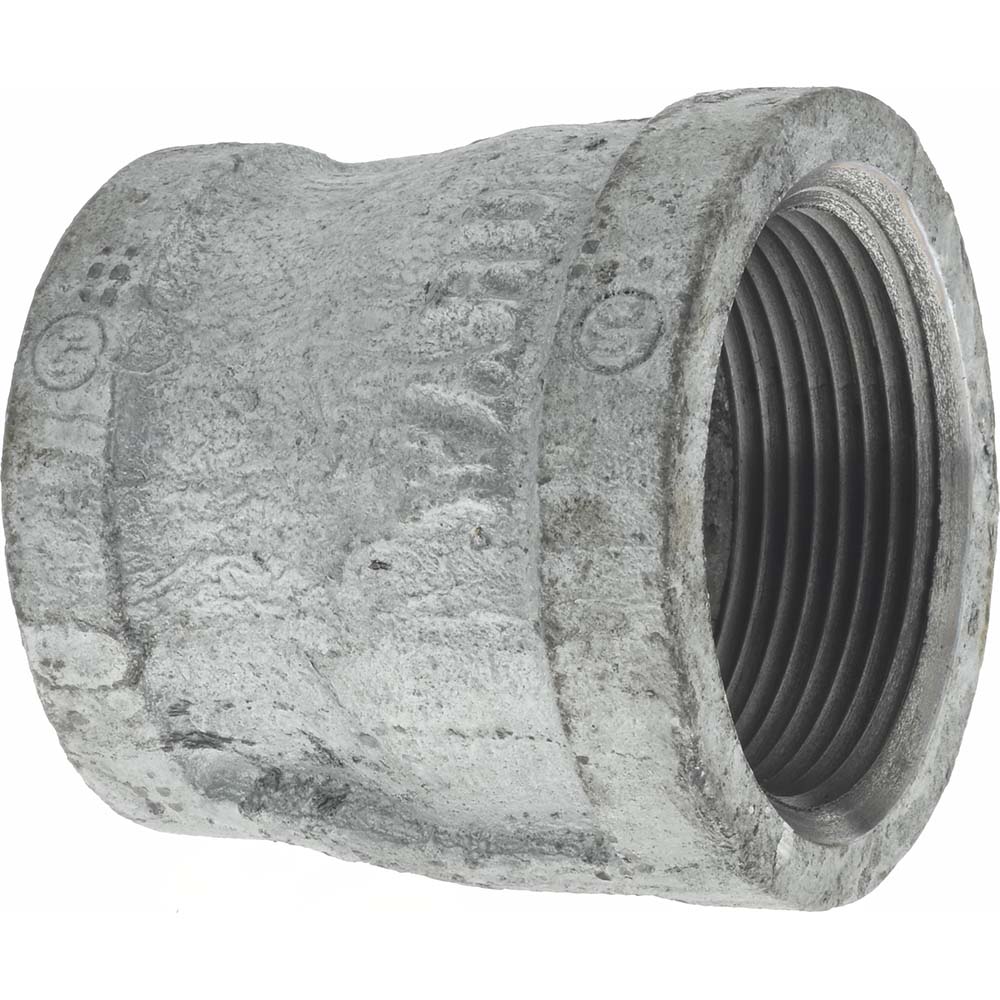Malleable Iron Pipe Reducing Coupling: 1-1/2 x 1-1/4" Fitting - Threaded, 300 psi Liquid & Gas, 150 psi Steam