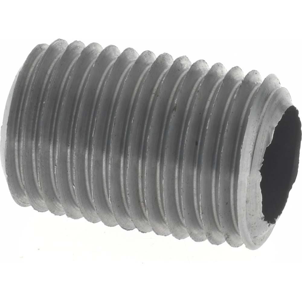 Black Pipe Nipple: 1/4" Dia x 7/8" Long, Schedule 40 - Threaded