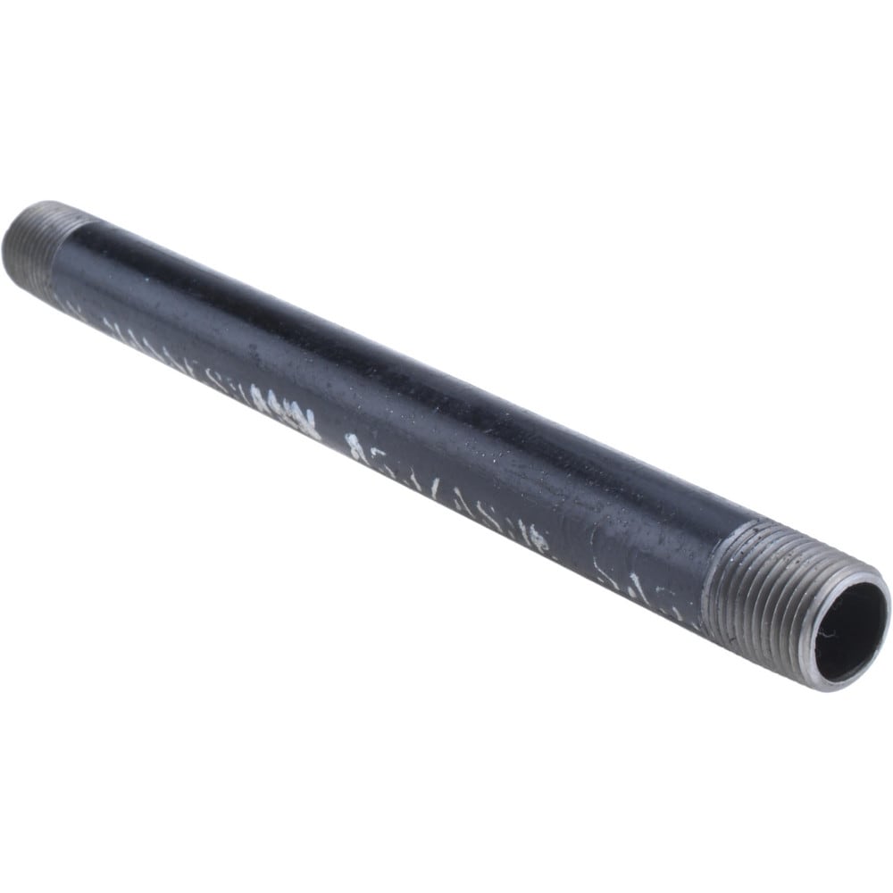 Black Pipe Nipple: 1/2" Dia x 9" Long, Schedule 40