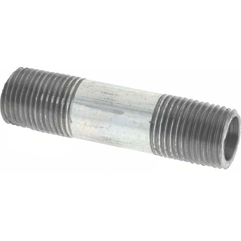 Galvanized Pipe Nipple: 1/8", 1-1/2" Long, Schedule 40, Steel