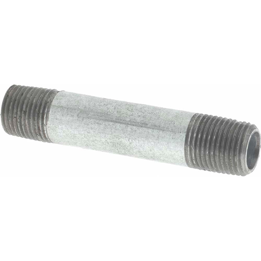 Galvanized Pipe Nipple: 1/8", 2" Long, Schedule 40, Steel