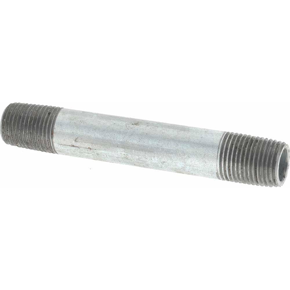 Galvanized Pipe Nipple: 1/8", 2-1/2" Long, Schedule 40, Steel