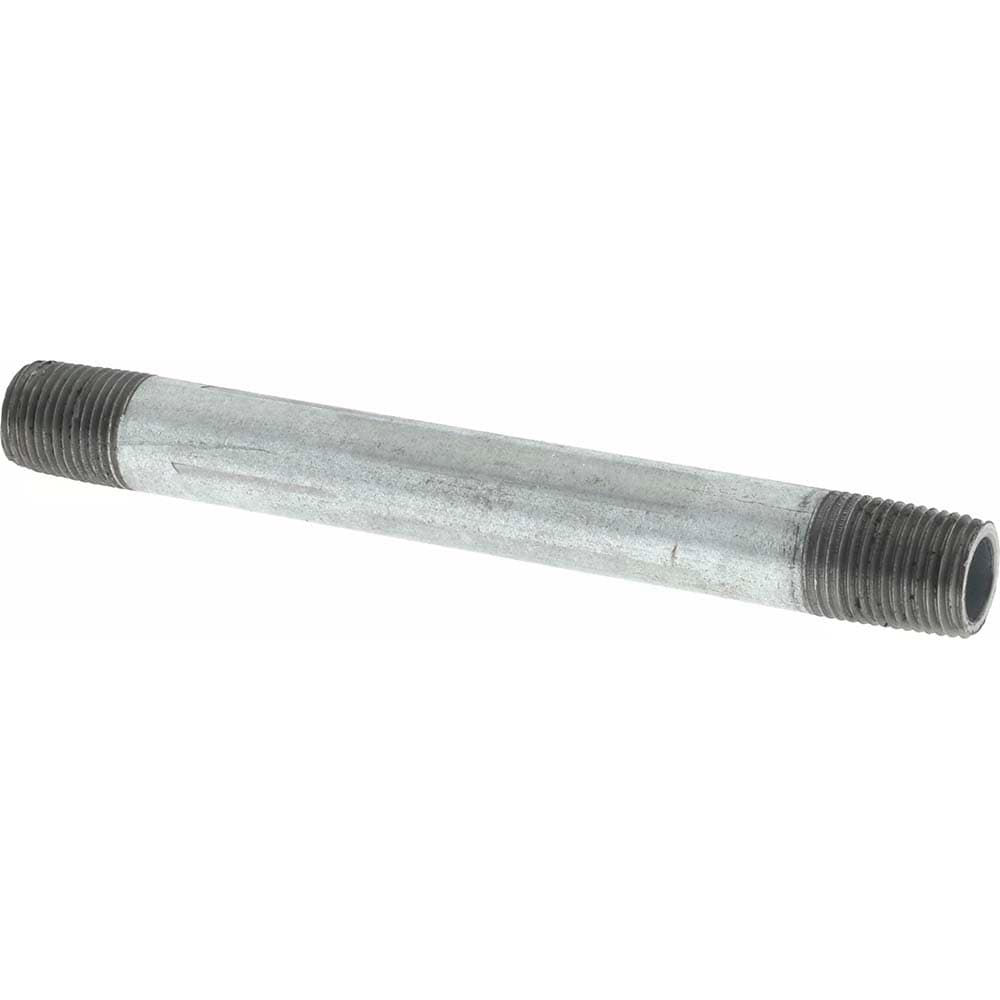 Galvanized Pipe Nipple: 1/8", 3-1/2" Long, Schedule 40, Steel