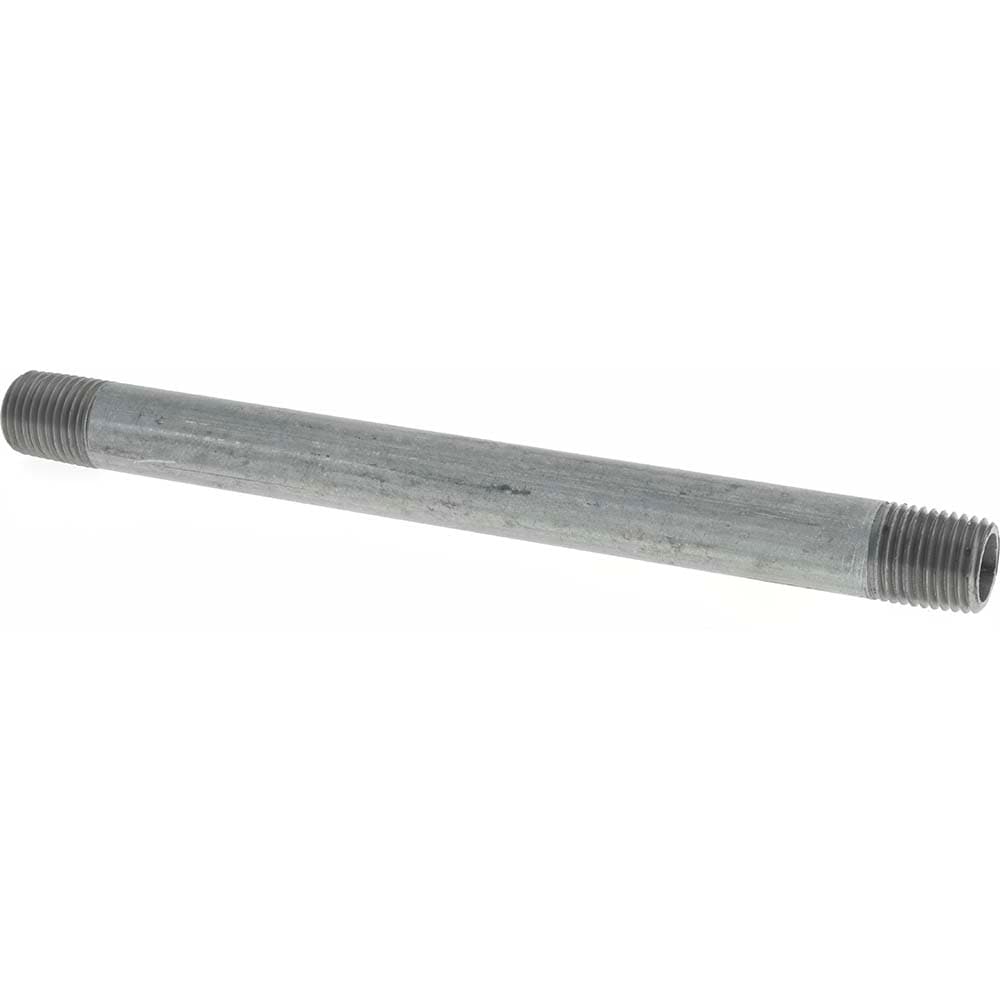 Galvanized Pipe Nipple: 1/4", 6" Long, Schedule 40, Steel