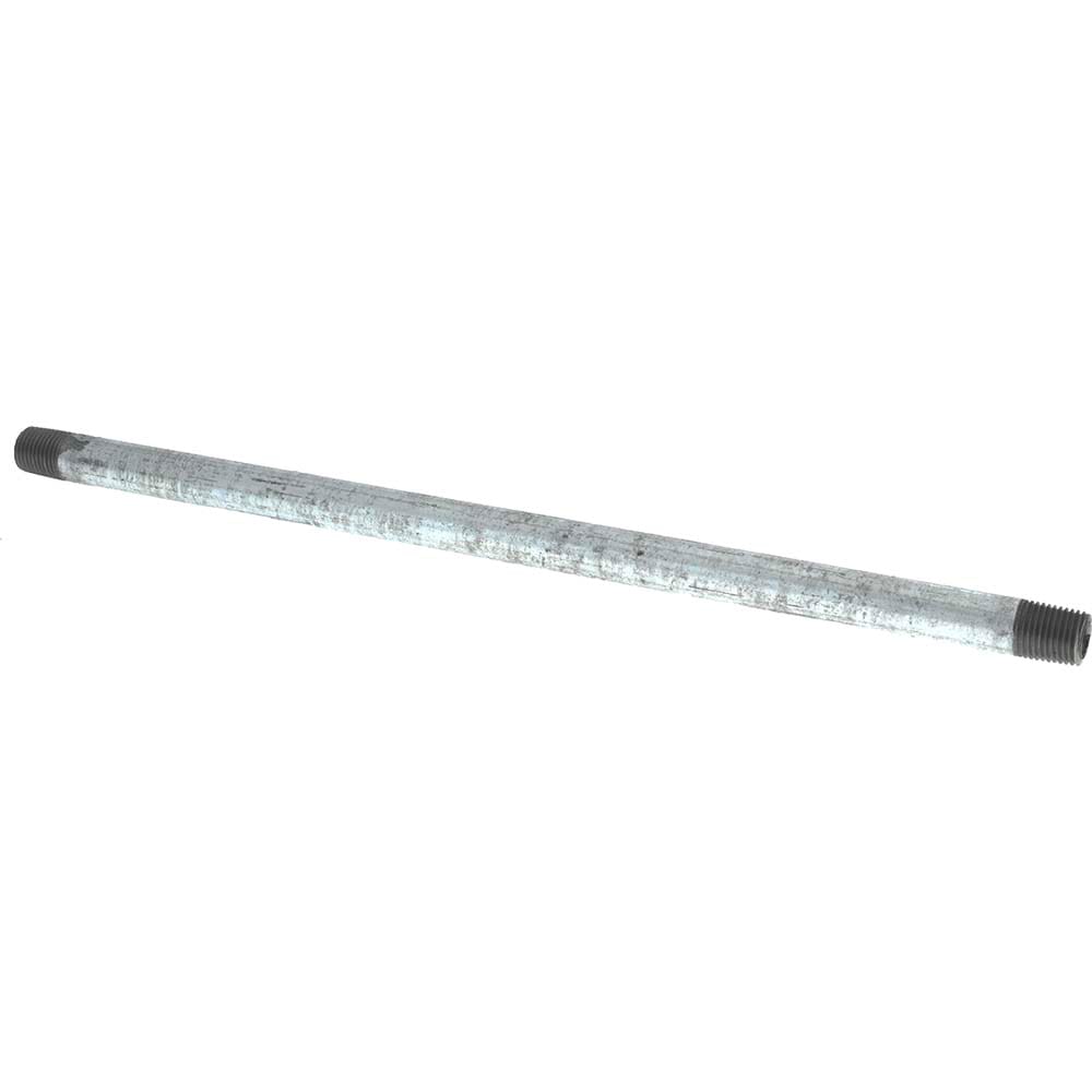 Galvanized Pipe Nipple: 1/4", 12" Long, Schedule 40, Steel