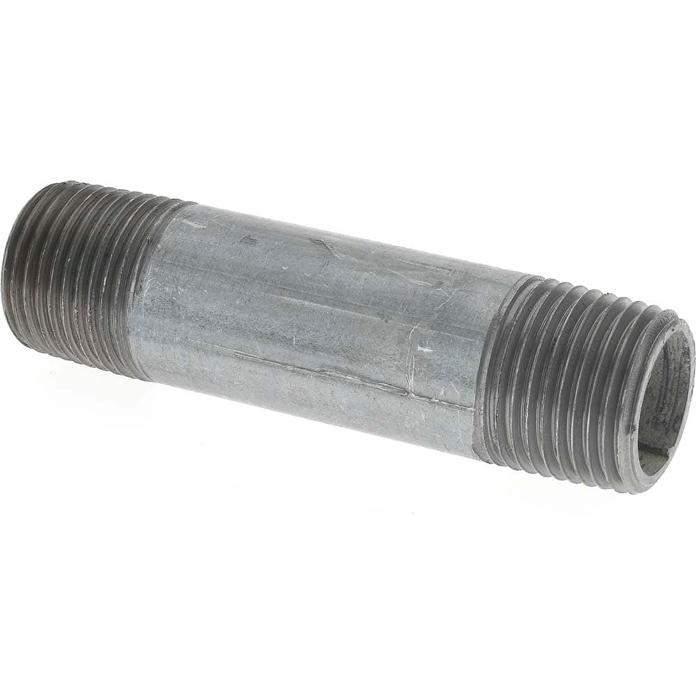 Galvanized Pipe Nipple: 3/8", 2-1/2" Long, Schedule 40, Steel