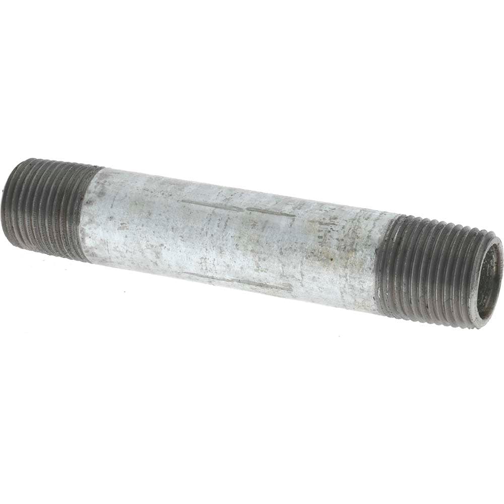 Galvanized Pipe Nipple: 3/8", 3-1/2" Long, Schedule 40, Steel