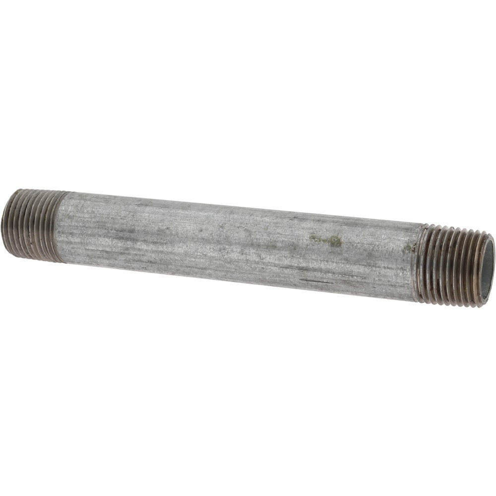 Galvanized Pipe Nipple: 3/8", 4-1/2" Long, Schedule 40, Steel