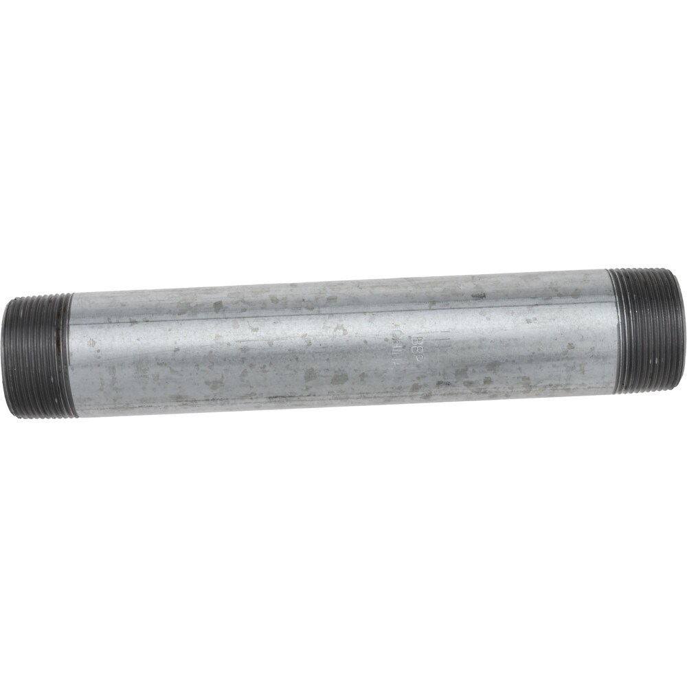 Galvanized Pipe Nipple: 1-1/2", 10" Long, Schedule 40, Steel
