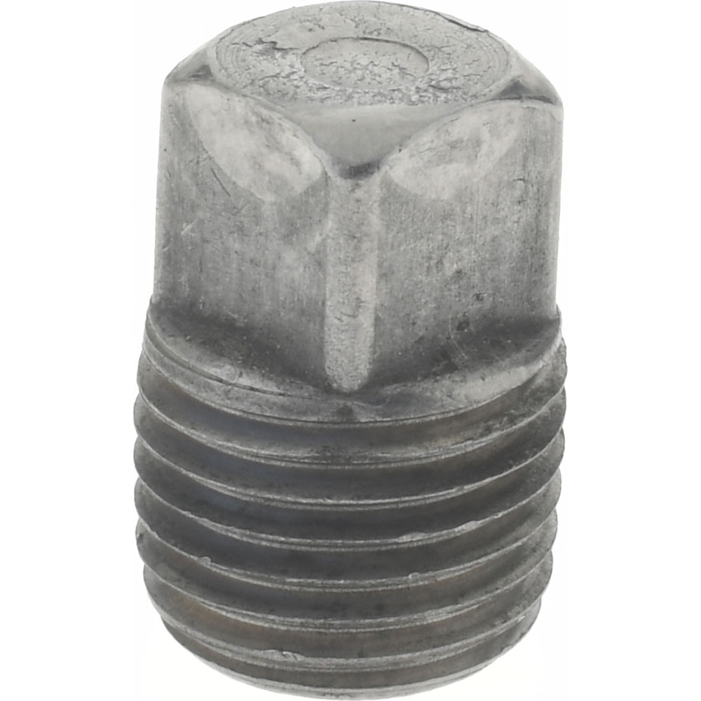Black Square Plug: 1/4", Threaded