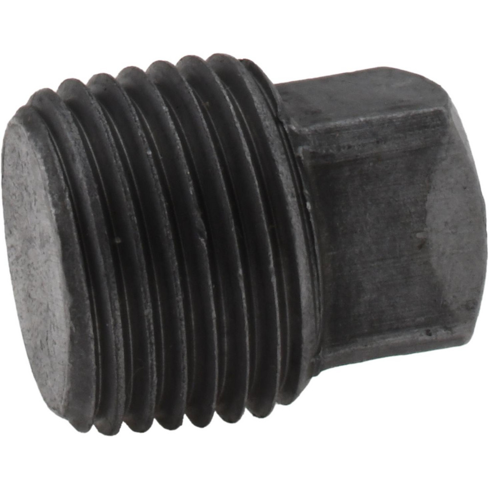 Black Square Plug: 1/2", Threaded