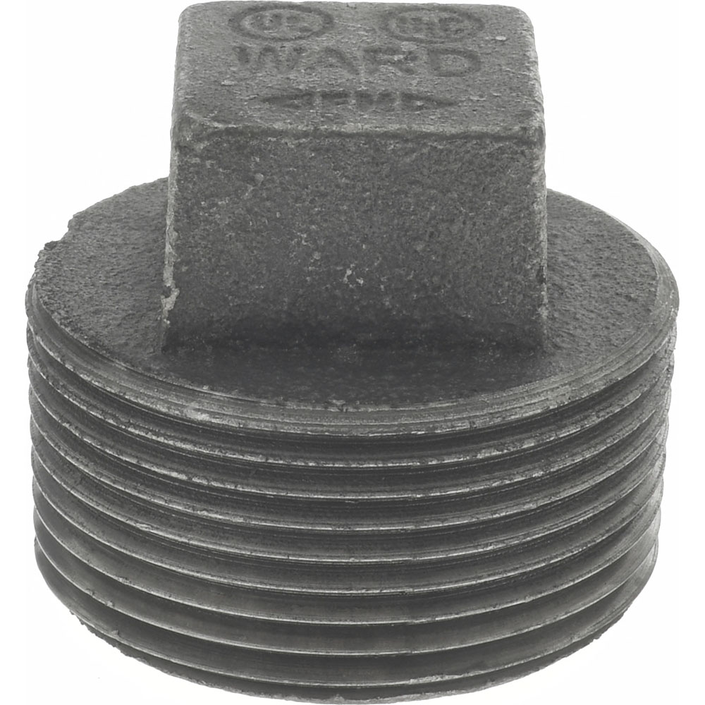 Black Square Plug: 1-1/4", Threaded