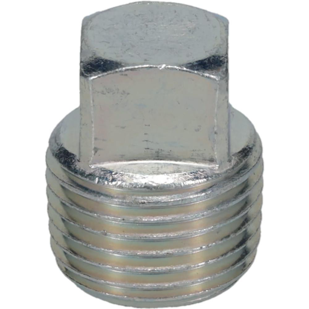 Malleable Iron Pipe Square Plug: 1/2" Fitting - Threaded, 300 psi Liquid & Gas, 150 psi Steam