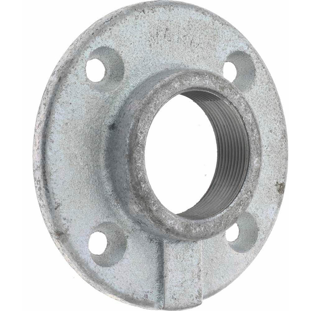 2" Pipe, 5-1/2" OD, 1" Hub Length, Galvanized Floor Pipe Flange