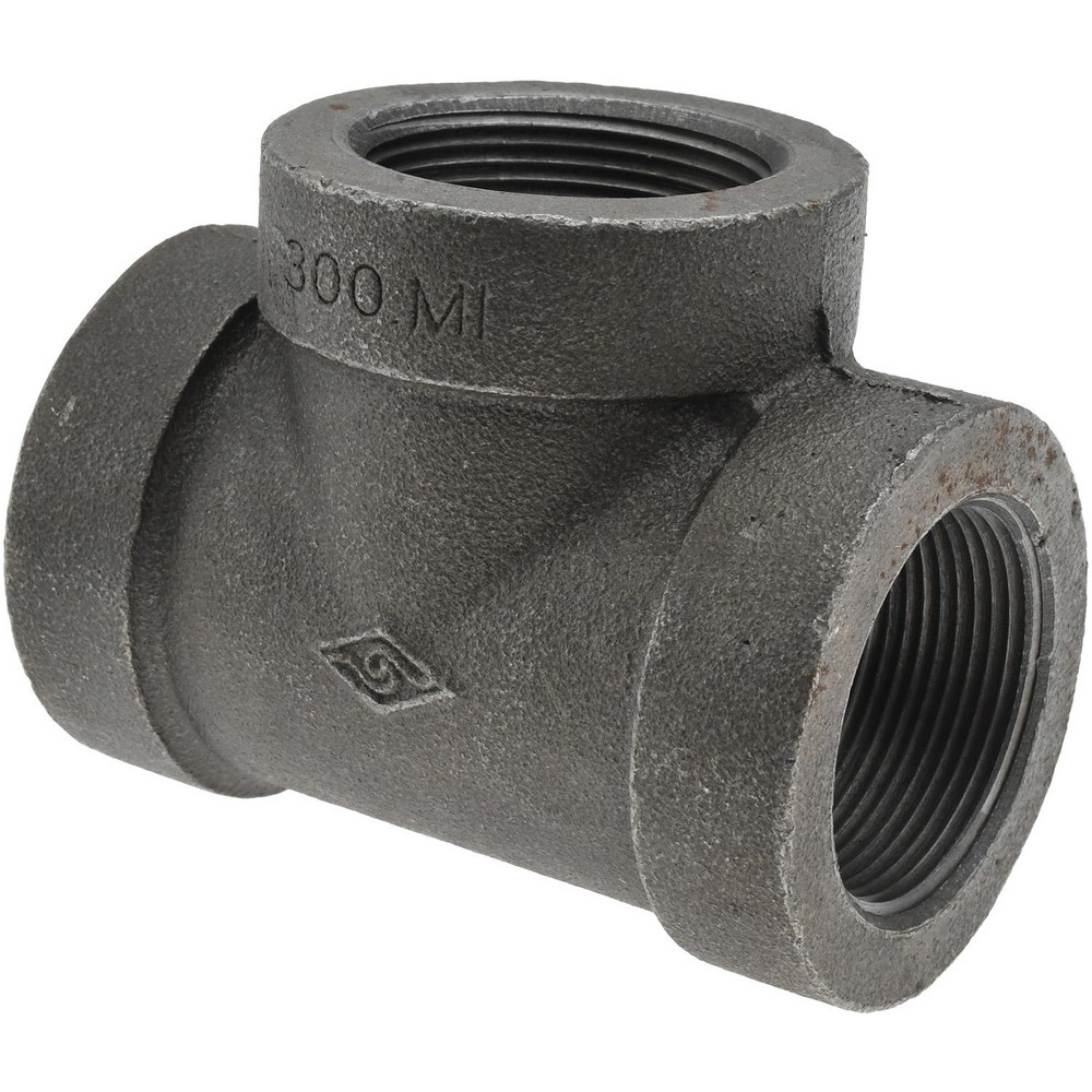 Black Tee: 1-1/2", Threaded