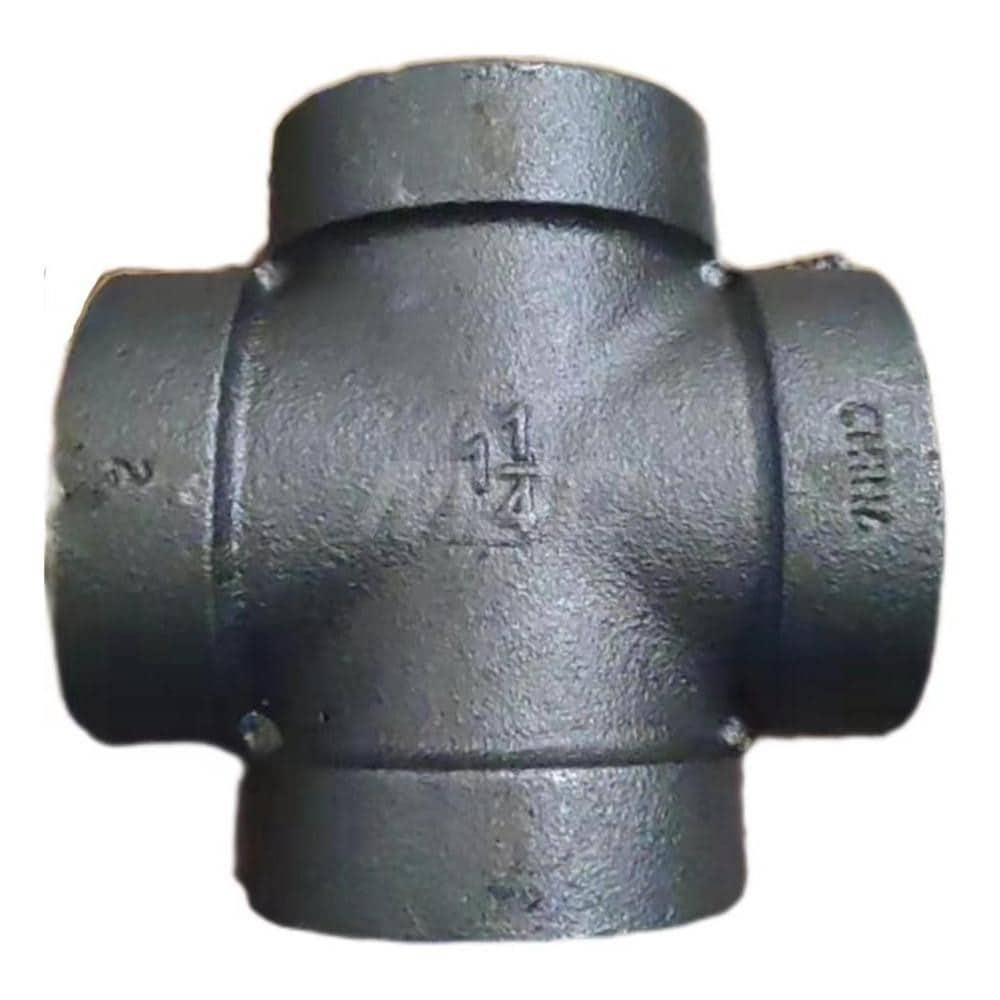 Value Collection B180 32 300# Size 1-1/4", Class 300, Malleable Iron Black Pipe Cross Image