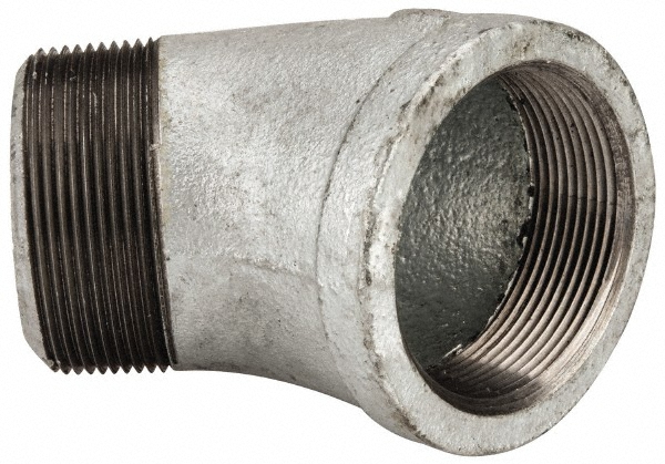 Made in USA 2.NMS45L Malleable Iron Pipe 45 &deg; Street Elbow: 2" Fitting Image