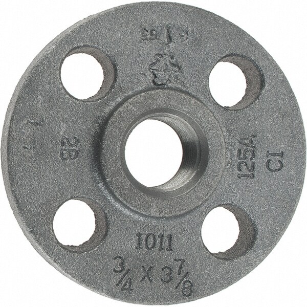 3/4" Pipe, 3-7/8" OD, 5/8" Hub Length, Iron Threaded Pipe Flange