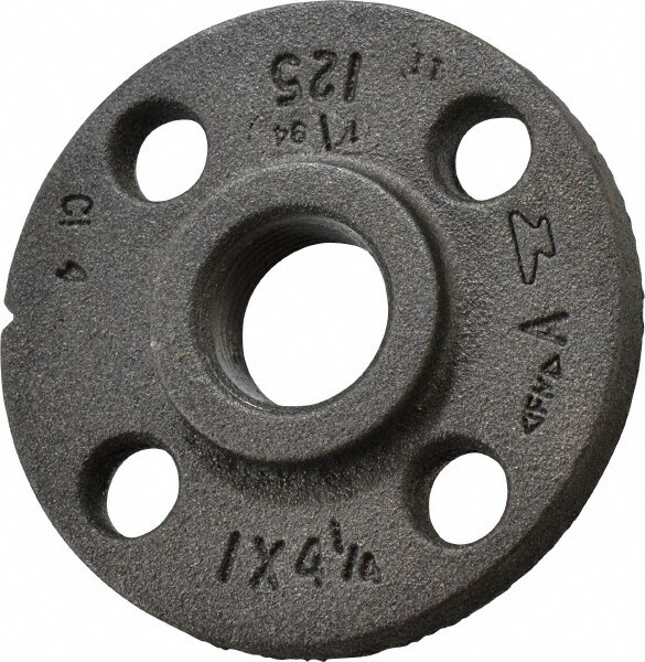 1" Pipe, 4-1/4" OD, 11/16" Hub Length, Iron Threaded Pipe Flange